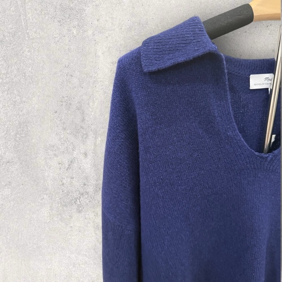 MADEWELL | Cashmere and Wool Sweater Medium Navy - Picture 3 of 5